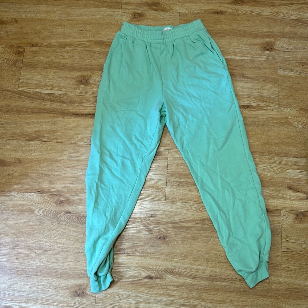 light green sweatpants